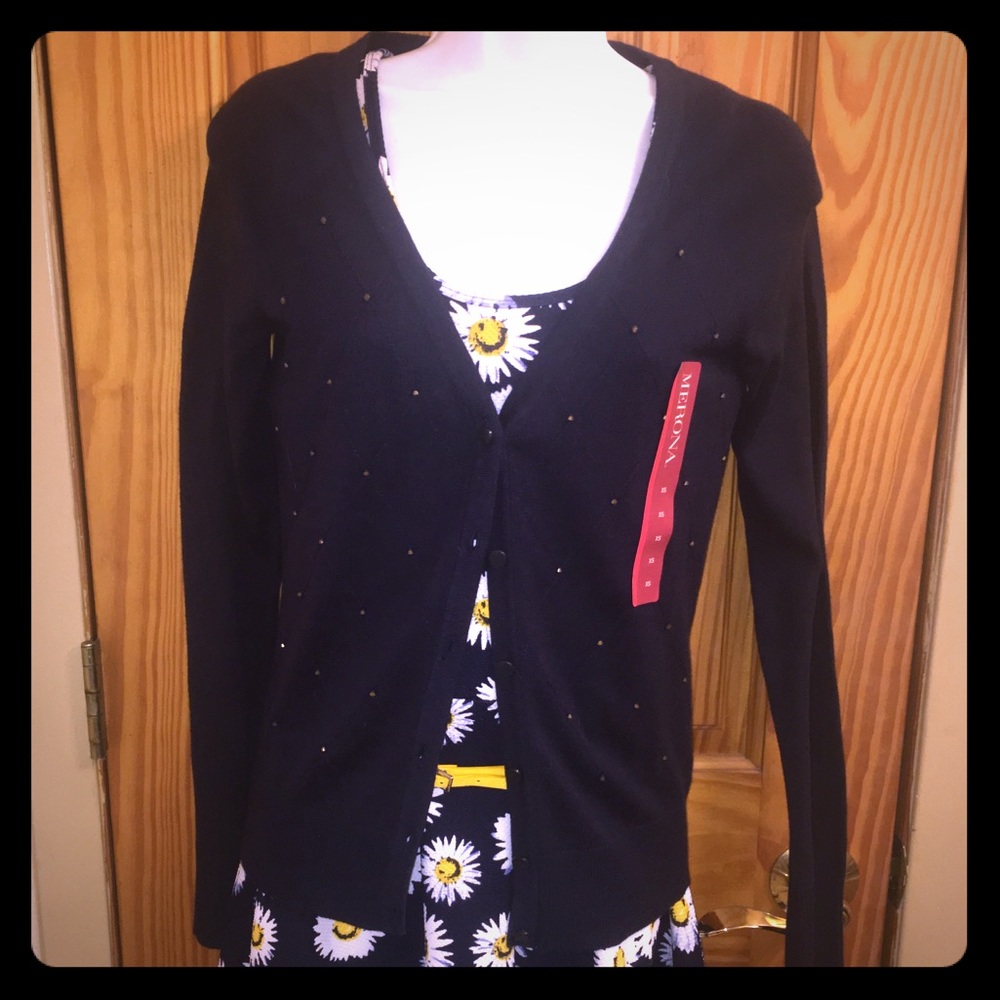 New Merona Navy Cardigan XS